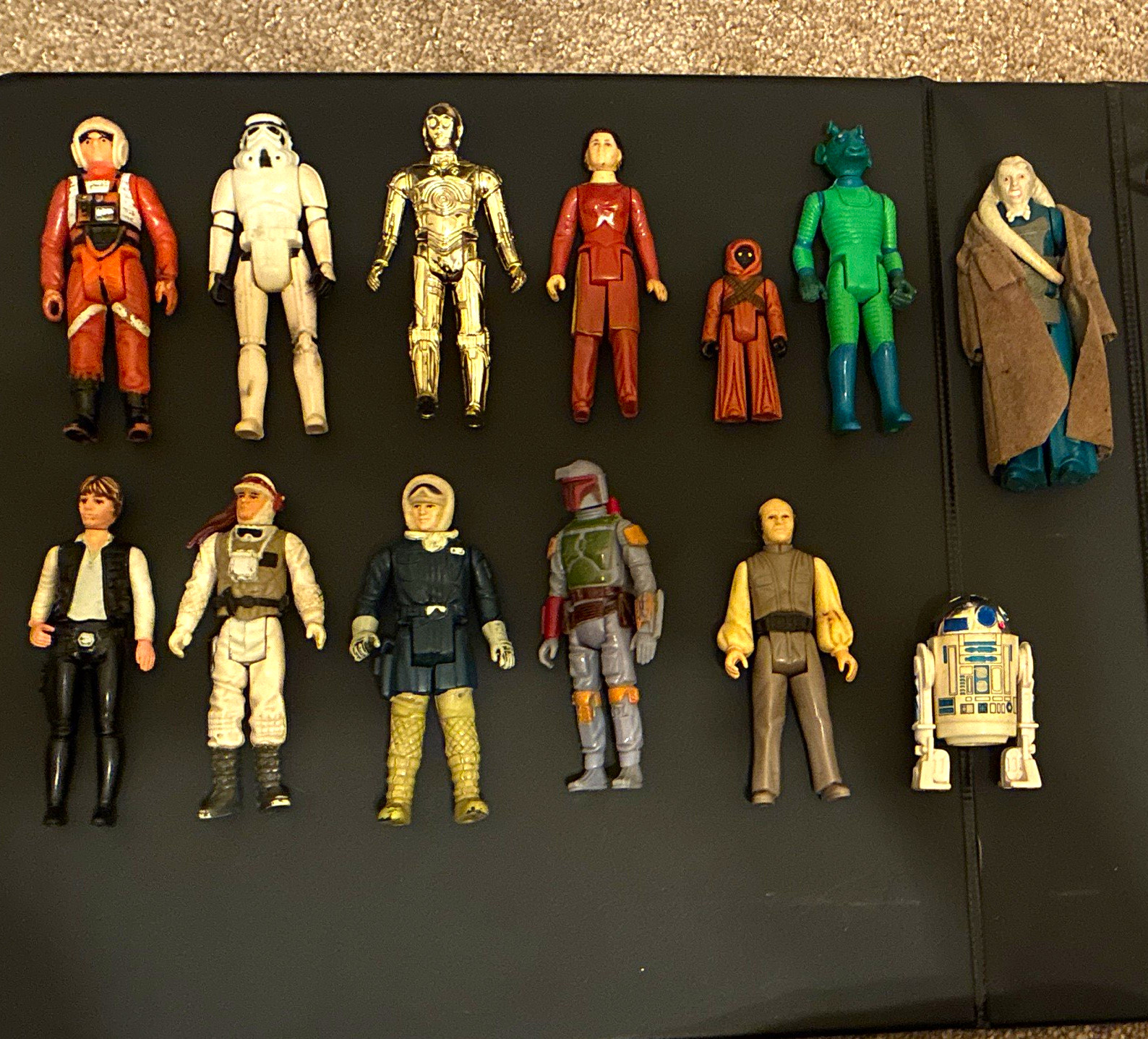 Kenner Vintage Star Wars Action Figure Lot R2-D2, Stormtrooper, C-3PO 1977