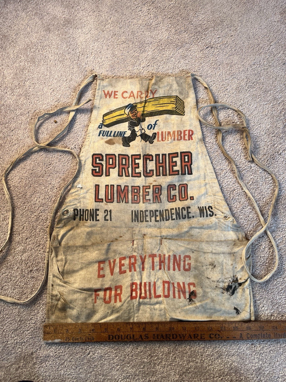 VTG Sprecher Lumber Co 1910s Phone 21 Rare Independence, Wi Ad Red Thred