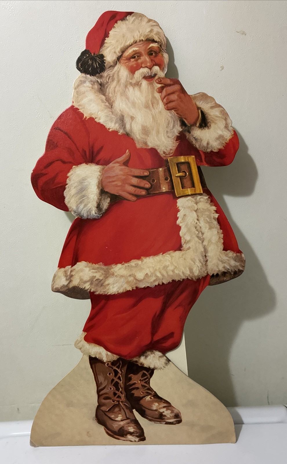 Vintage 1988 Santa Claus 20” Store Cardboard Display Easel Back Merrimack Publ