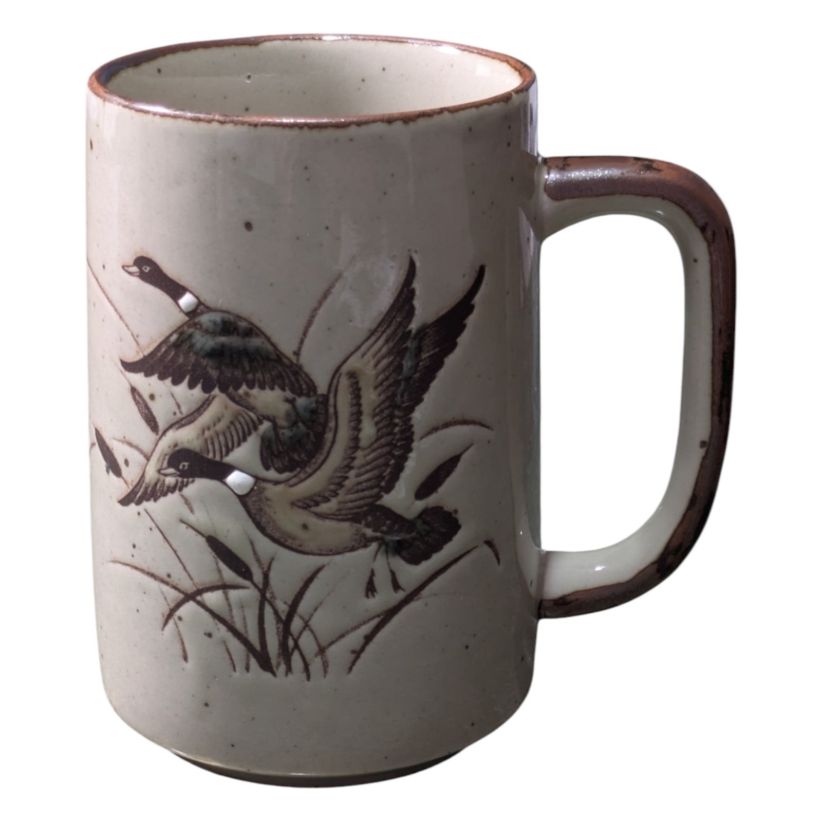 Otagiri - Japan - Vintage Stoneware - Canada Geese and Cattails - 14oz - EUC