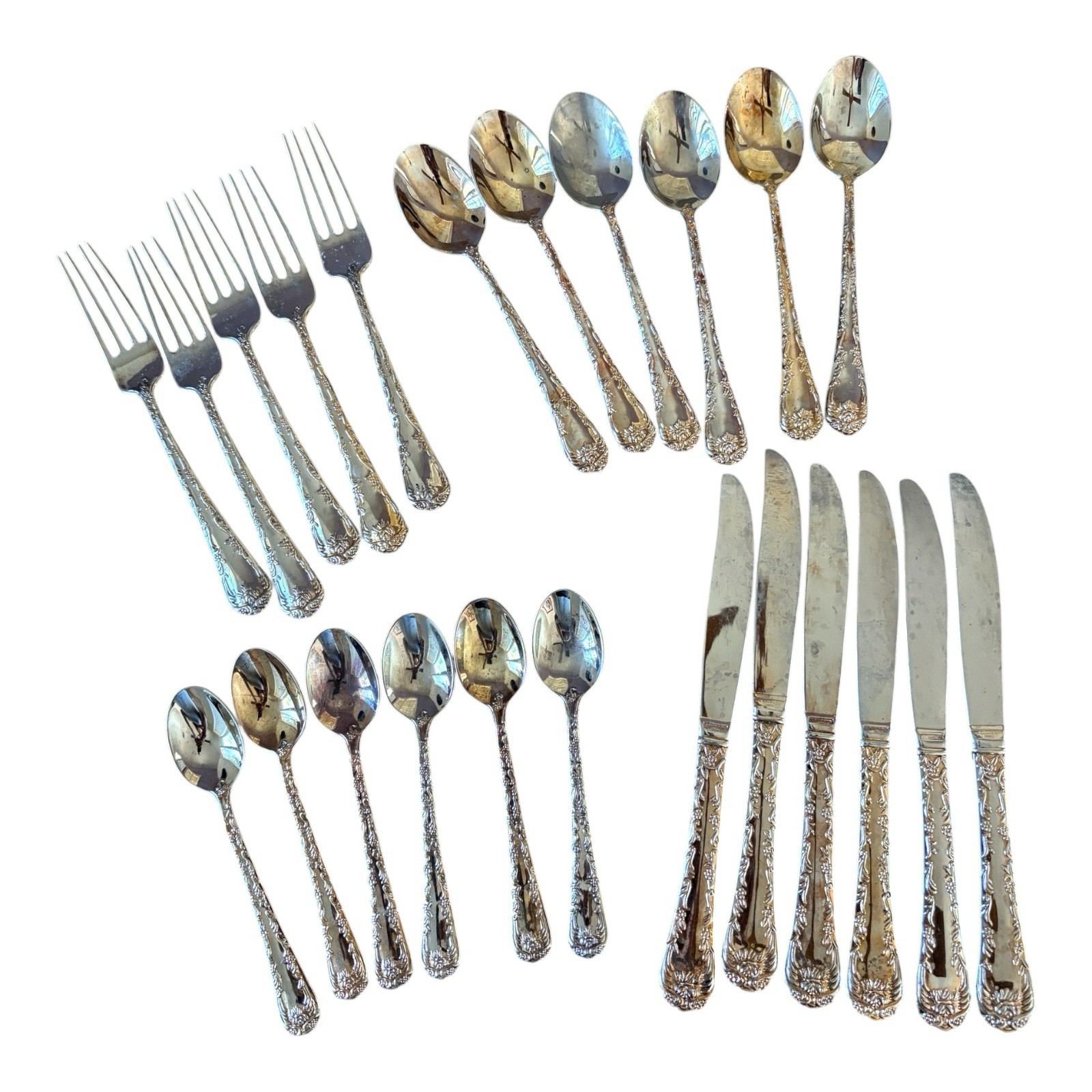 Vintage 23 Piece Flatware WM Rogers & Son ENCHANTED ROSE Silverplate