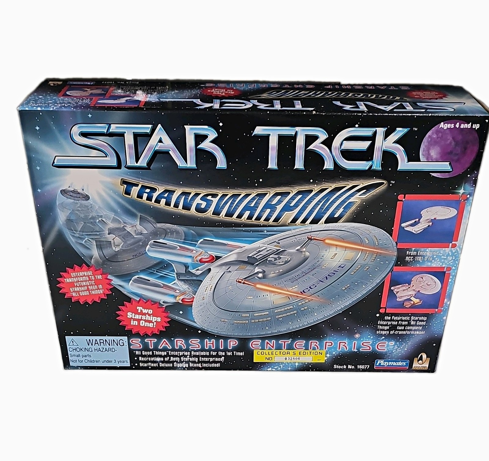 Star Trek Transwarping Starship Enterprise Playmates 1996 Toy Ship VTG 16077 Star Trek Transwarping Starship Enterprise Playmates 1996 Toy Ship VTG 16077