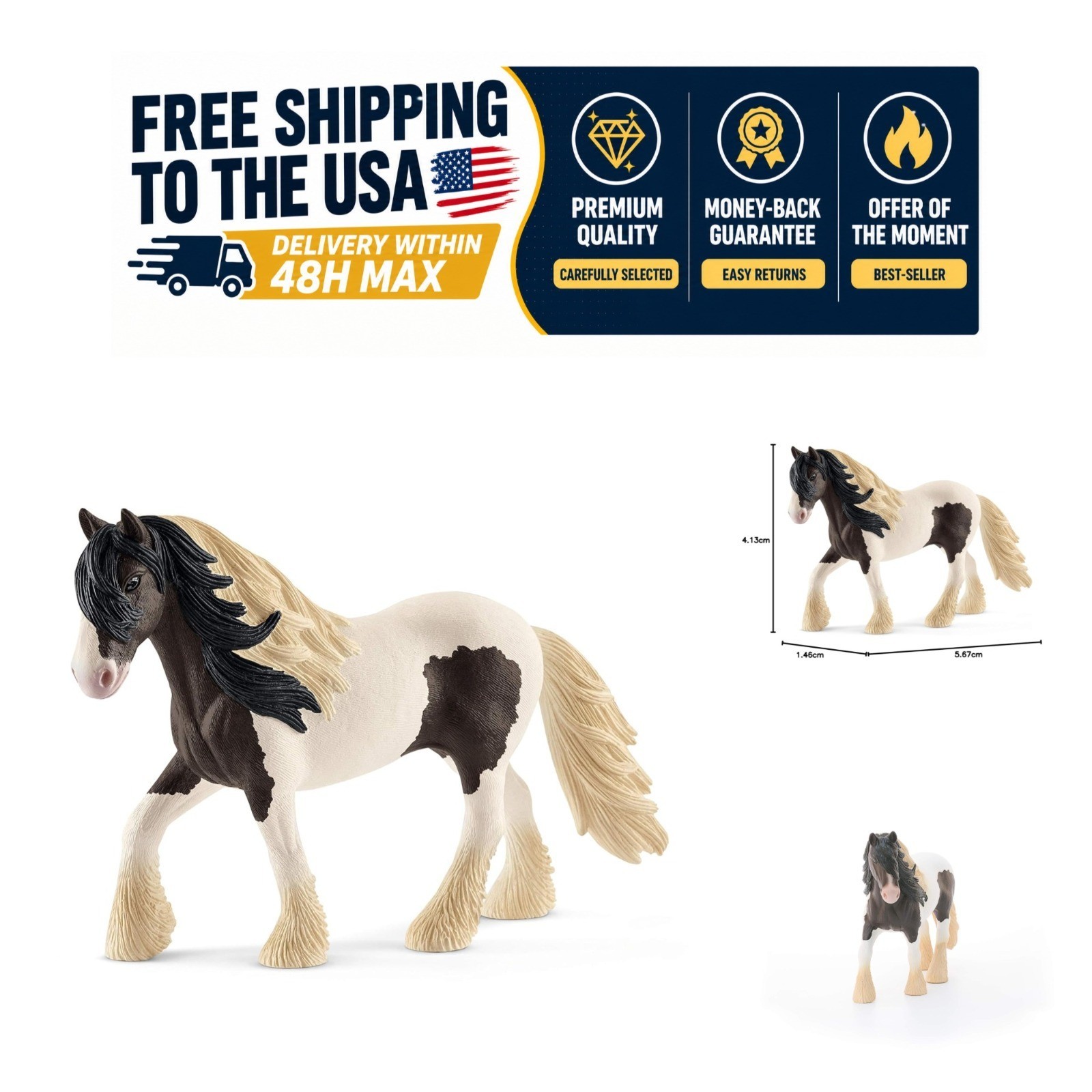 Schleich Farm World Tinker Stallion Toy Figurine 13831 Model Horse