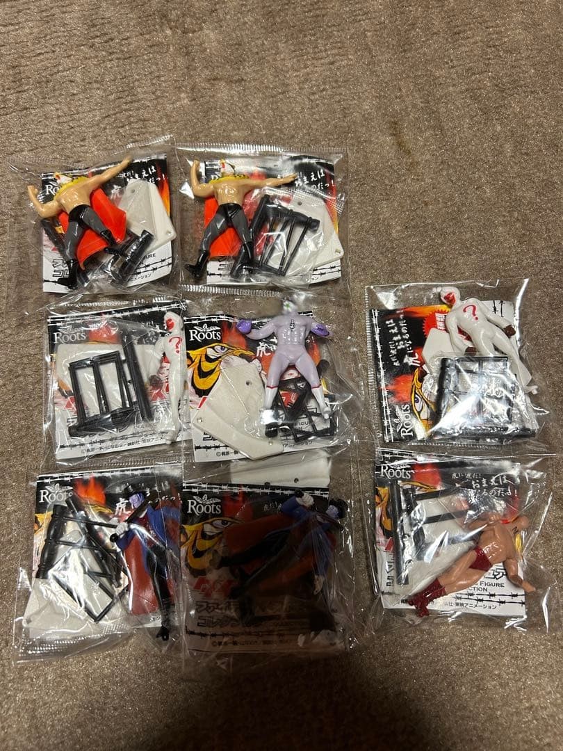 Tiger Mask Fighting Figure Collection 8pc Set Diorama Figures Used Now