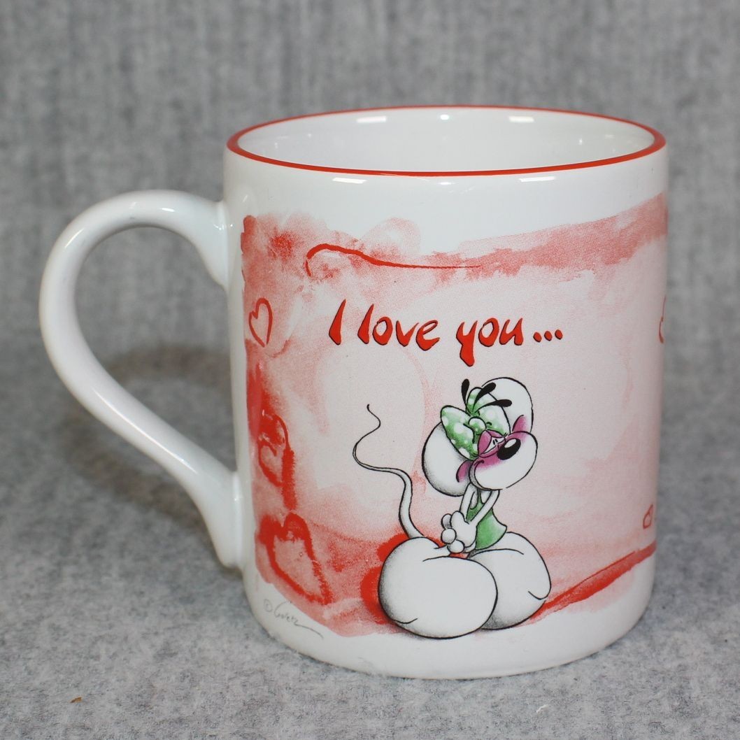 DIDDL DEPESCHE Mug I Love You Valentine Heart Red Kisses Unused Vintage 2000s
