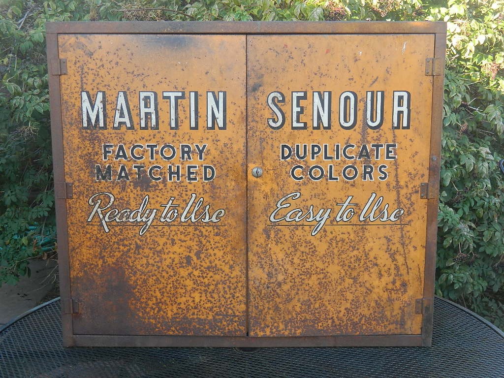 Vintage Martin Senour Automotive Paint Metal Cabinet 36\