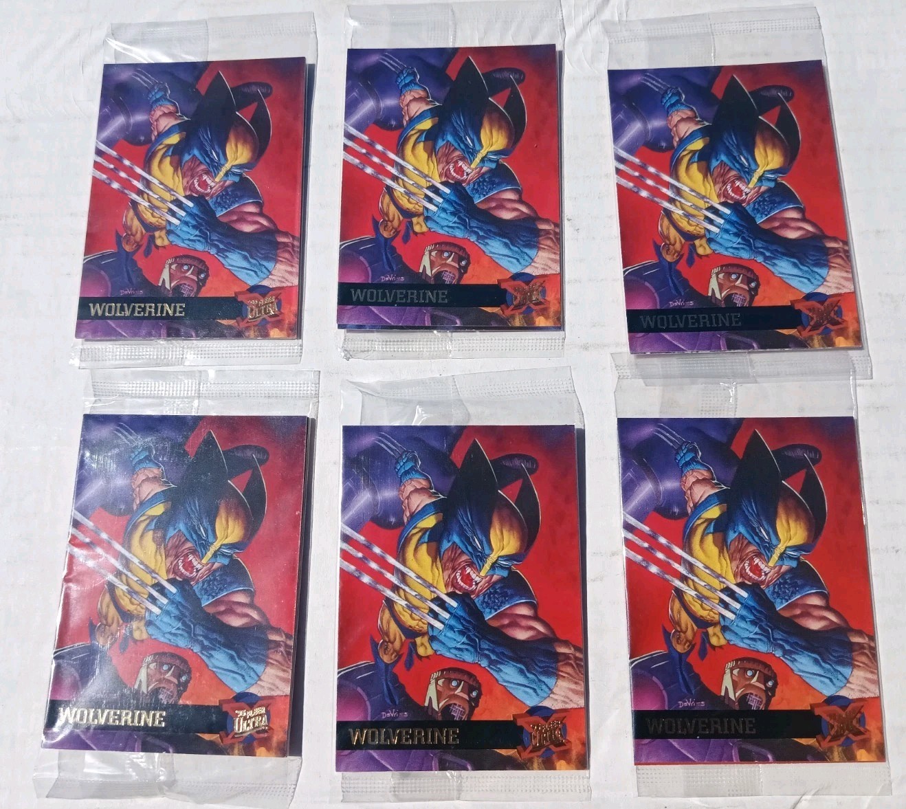 6 SEALED 95 Fleer Ultra X-Men Card Packs #52 Wolverene Promo/Gam,Mag,Jug,ARC, 6 SEALED 95 Fleer Ultra X-Men Card Packs #52 Wolverene Promo/Gam,Mag,Jug,ARC,