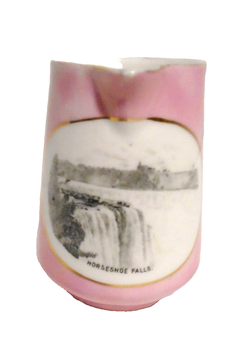 Antique Vintage Niagara Falls Mini Pitcher Vase Horseshoe Falls Creamer Souvenir
