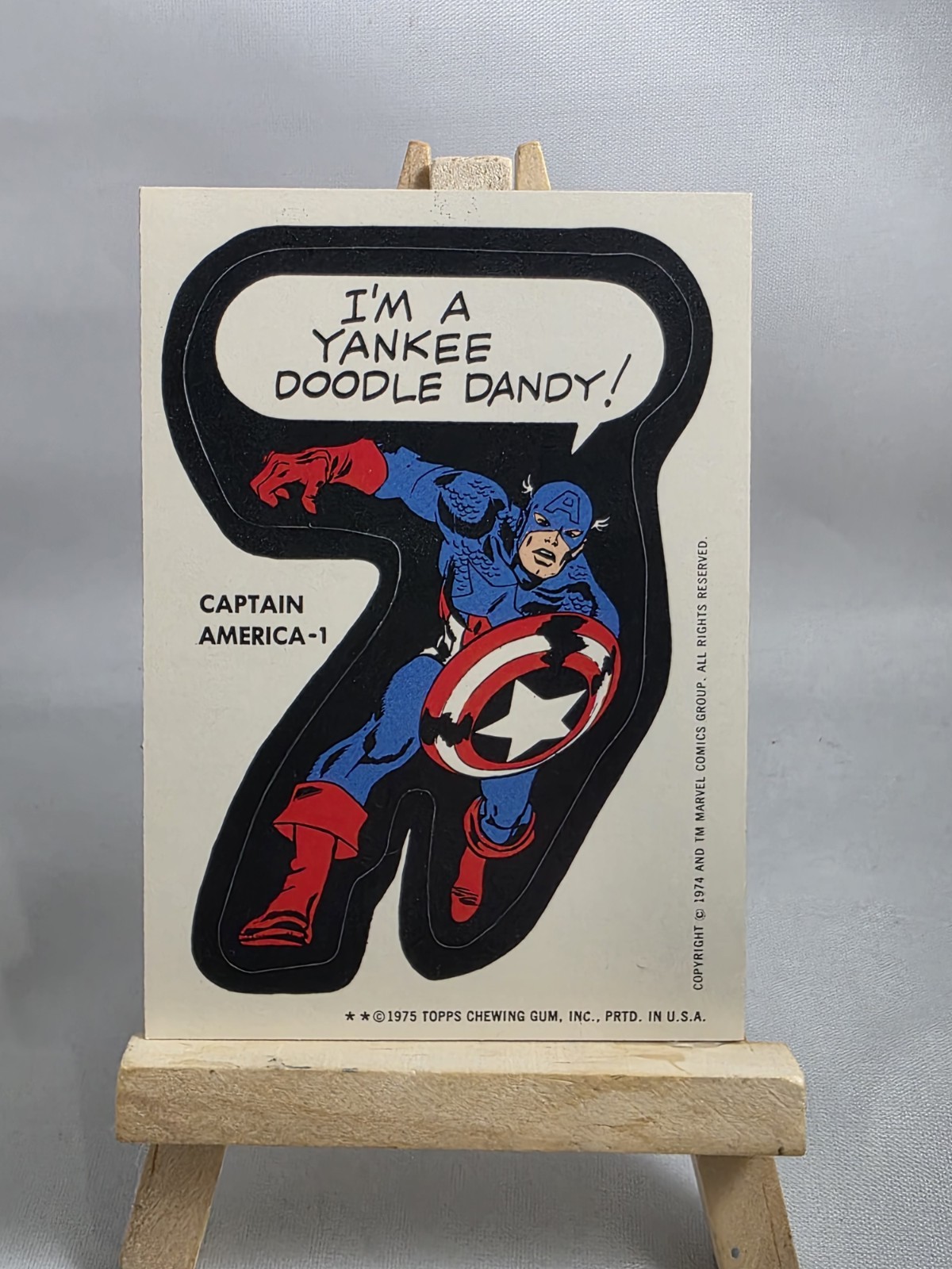 Vintage 1975 Topps Marvel Comic Book Heroes Stickers Captain America -1 Tan Back Vintage 1975 Topps Marvel Comic Book Heroes Stickers Captain America -1 Tan Back