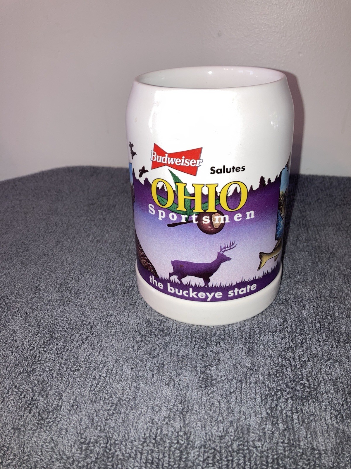 1994 Budweiser Ohio Sportsman Stein Hard to Find Excellent Condition 1994 Budweiser Ohio Sportsman Stein Hard to Find Excellent Condition
