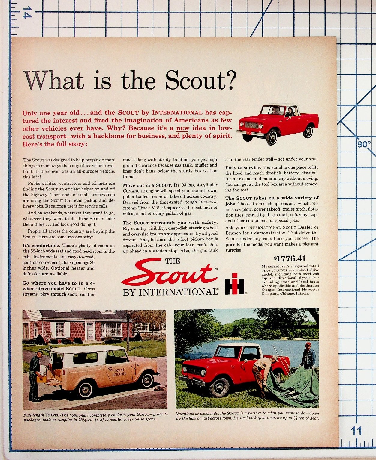 Vintage 1961-62 IH International Harvester Scout 4x4 Truck SUV Magazine Ad Vintage 1961-62 IH International Harvester Scout 4x4 Truck SUV Magazine Ad