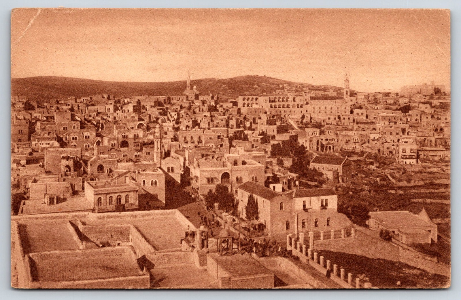 Vintage 1921 Bethlehem Palestine Postcard Jamal Bros No 69 Sepia General View