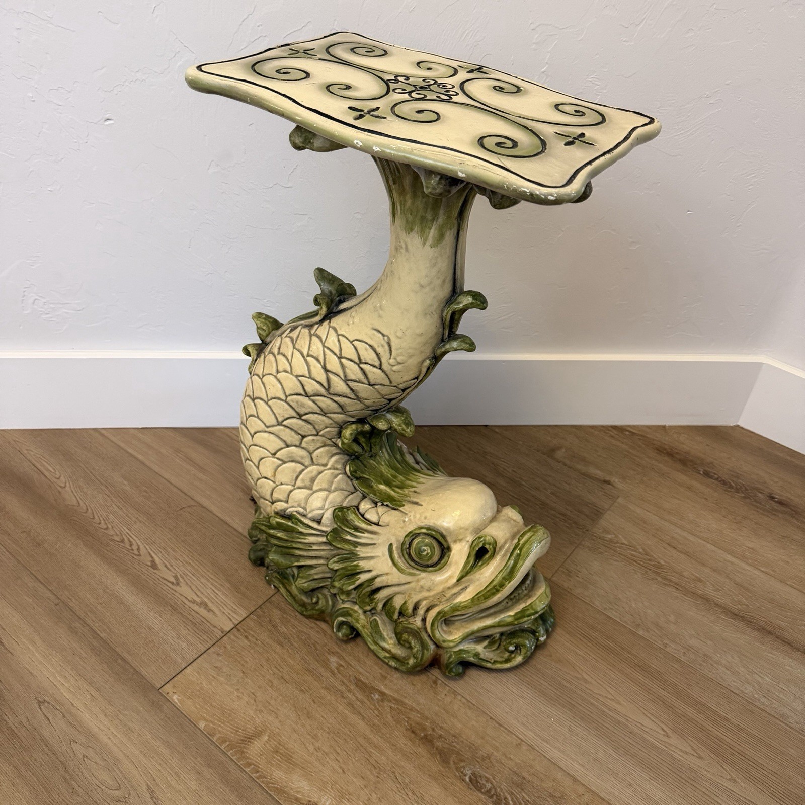 Rare Chinoiserie Fish Sculpture Vintage Marwal Industries Koi Garden Table Asian Rare Chinoiserie Fish Sculpture Vintage Marwal Industries Koi Garden Table Asian