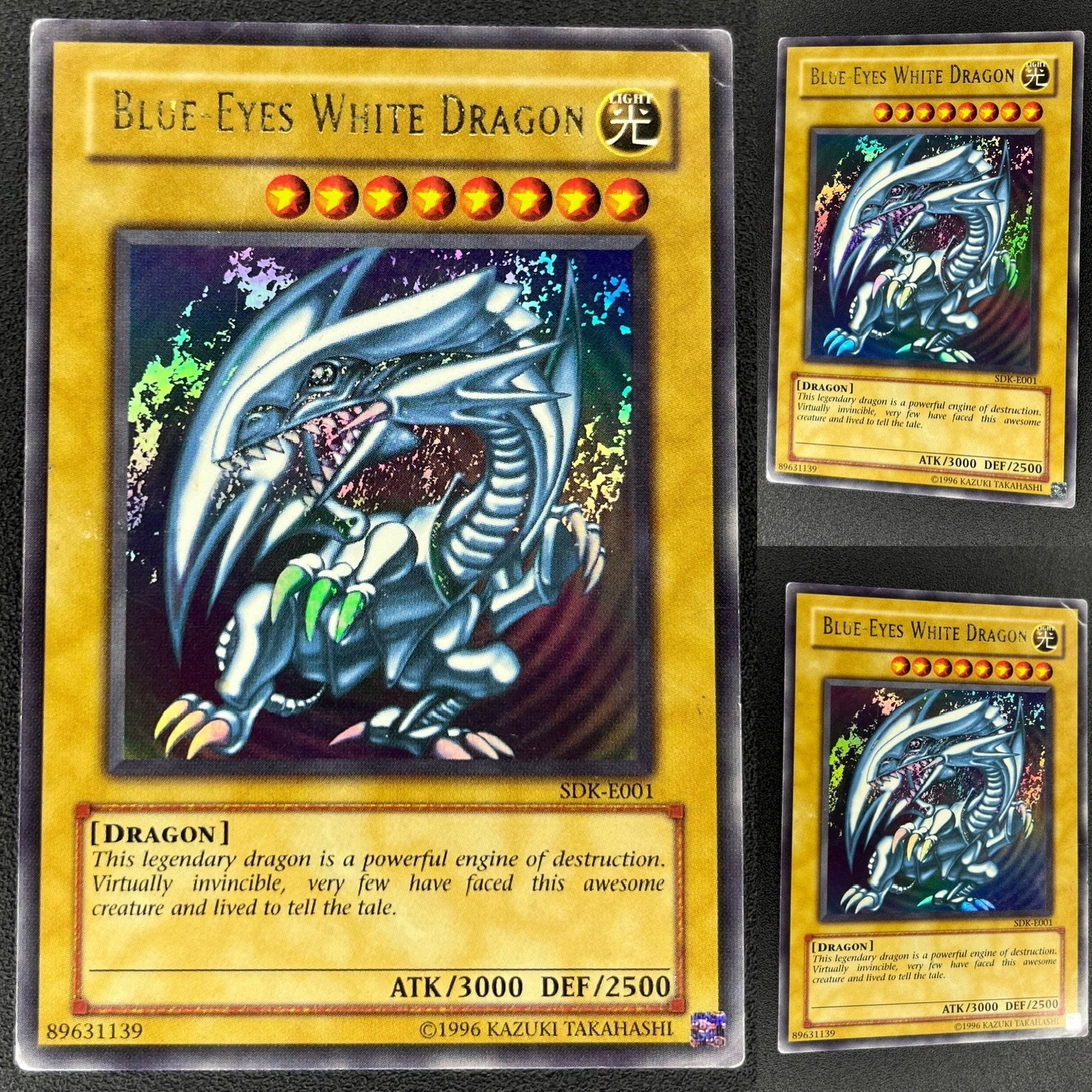 Yu-Gi-Oh Misprint Blue Eyes White Dragon - Ink Splatter Error - SDK-E001 - MP Yu-Gi-Oh Misprint Blue Eyes White Dragon - Ink Splatter Error - SDK-E001 - MP