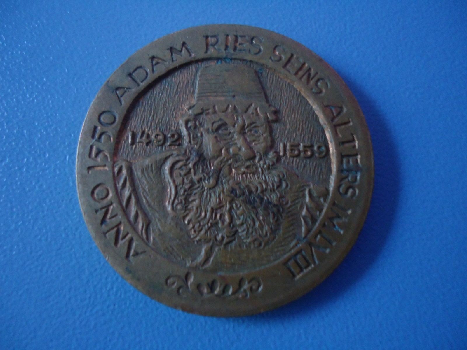 Vintage Old bronze medal Adam Ries Vintage Old bronze medal Adam Ries