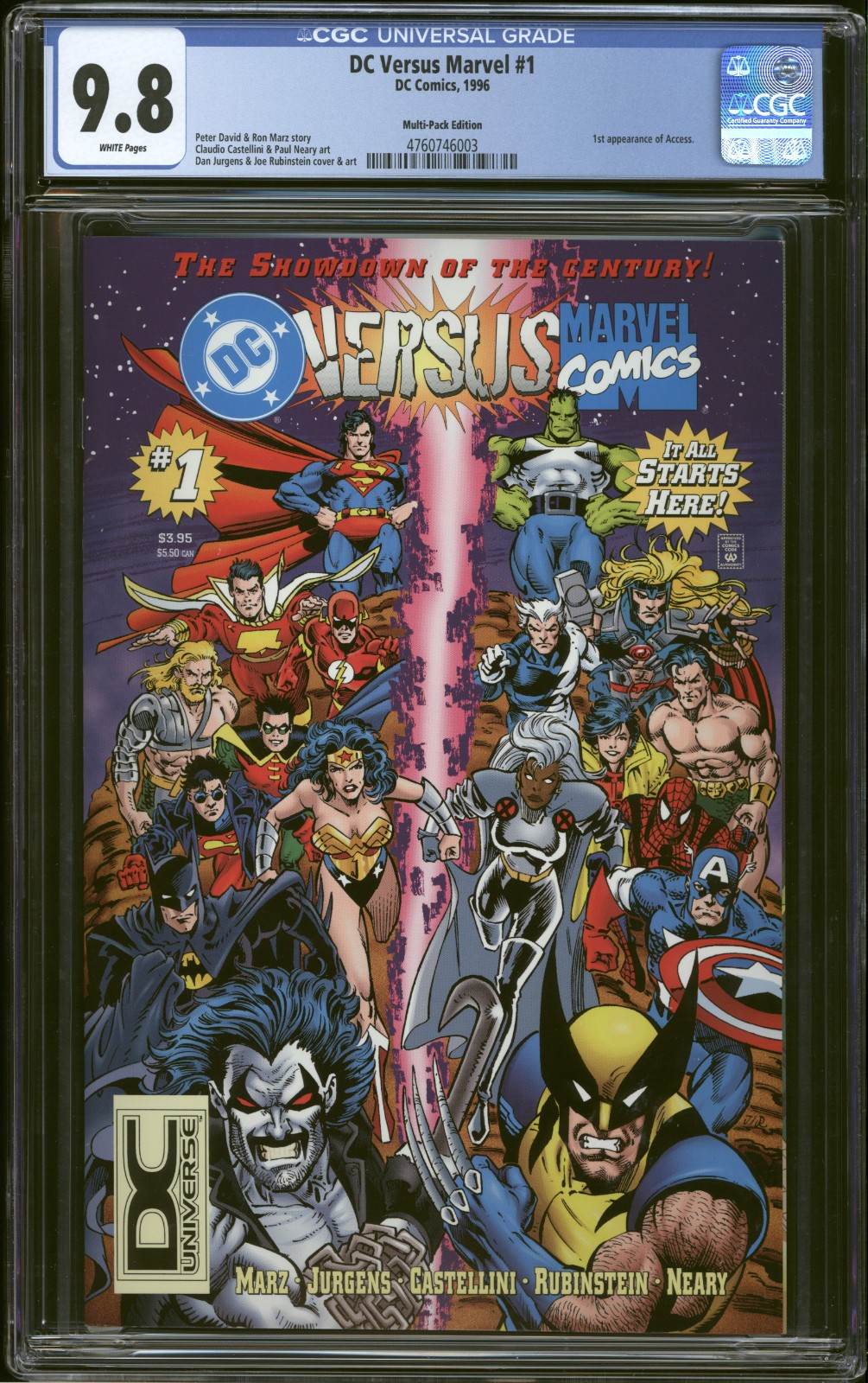 DC Versus Marvel #1 CGC 9.8 Multi-Pack Edition DC Universe variant 1996