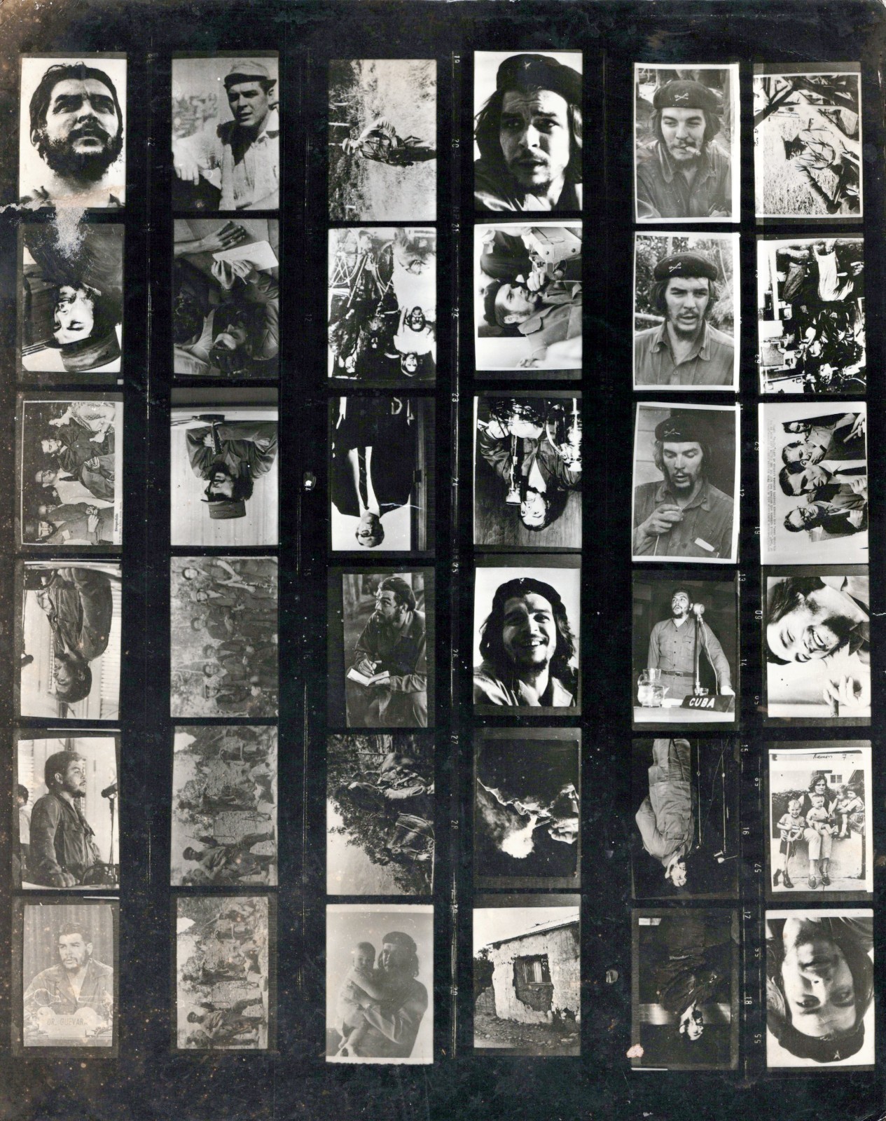 RARE CUBA CUBAN REVOLUTION ERNESTO CHE GUEVARA PORTRAIT 1960s CONTACT PHOTO MA40