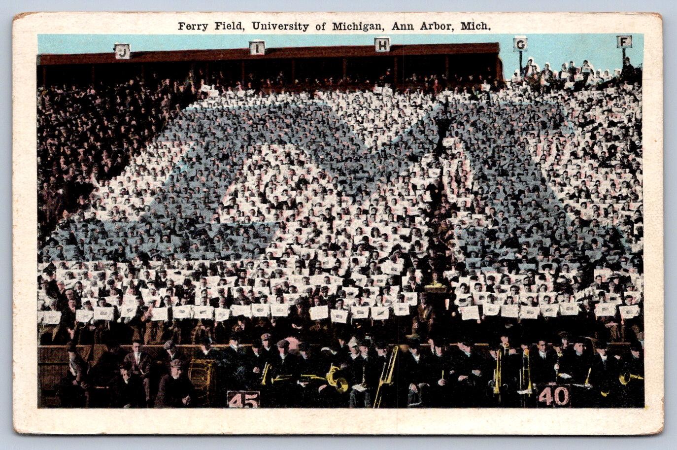WA1/ University Michigan Ann Arbor Postcard c1910 Ferry Field Stadium WA1/ University Michigan Ann Arbor Postcard c1910 Ferry Field Stadium