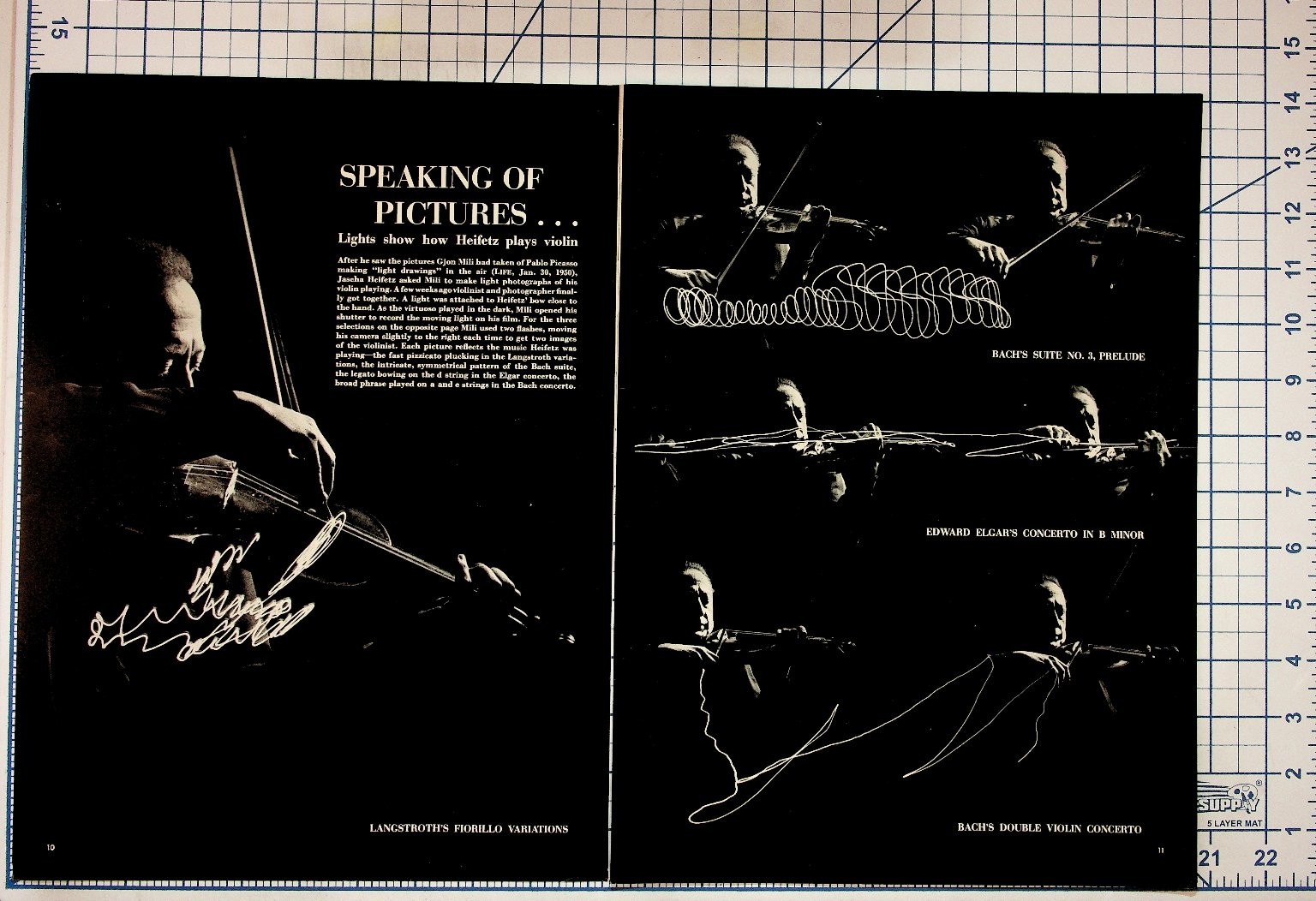 1950 LIFE Magazine Jascha Heifetz Violin Light Drawing Photos Gjon Mili Art 1950 LIFE Magazine Jascha Heifetz Violin Light Drawing Photos Gjon Mili Art