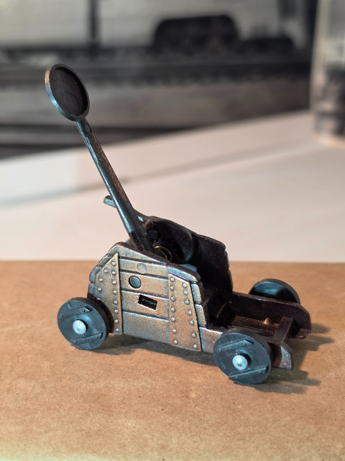 Vintage Miniature Catapult - Works - Die-Cast Metal Pencil Sharpener Dollhouse Vintage Miniature Catapult - Works - Die-Cast Metal Pencil Sharpener Dollhouse