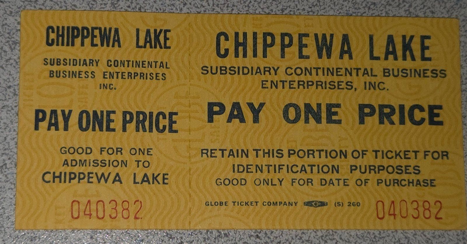 1975 Chippewa Lake Amusement Park Ohio Defunct Admission Ticket Yellow 1975 Chippewa Lake Amusement Park Ohio Defunct Admission Ticket Yellow