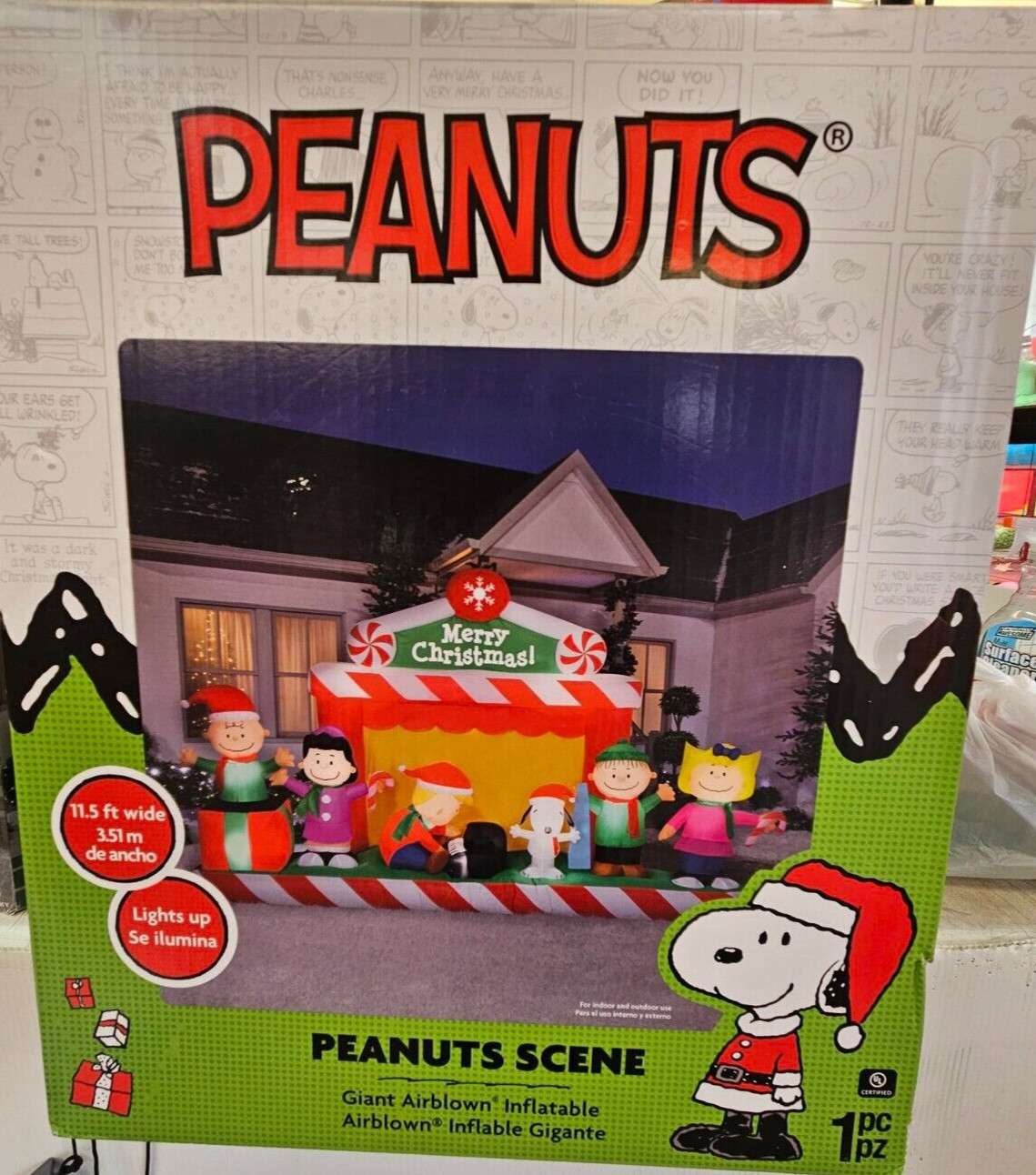 Gemmy 11.5ft Long Peanuts Scene Christmas Inflatable