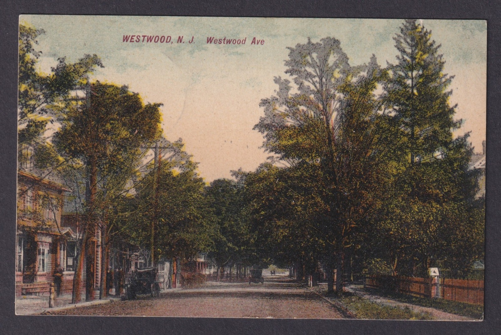 Postcard, United States, Westwood NJ, Westwood Ave