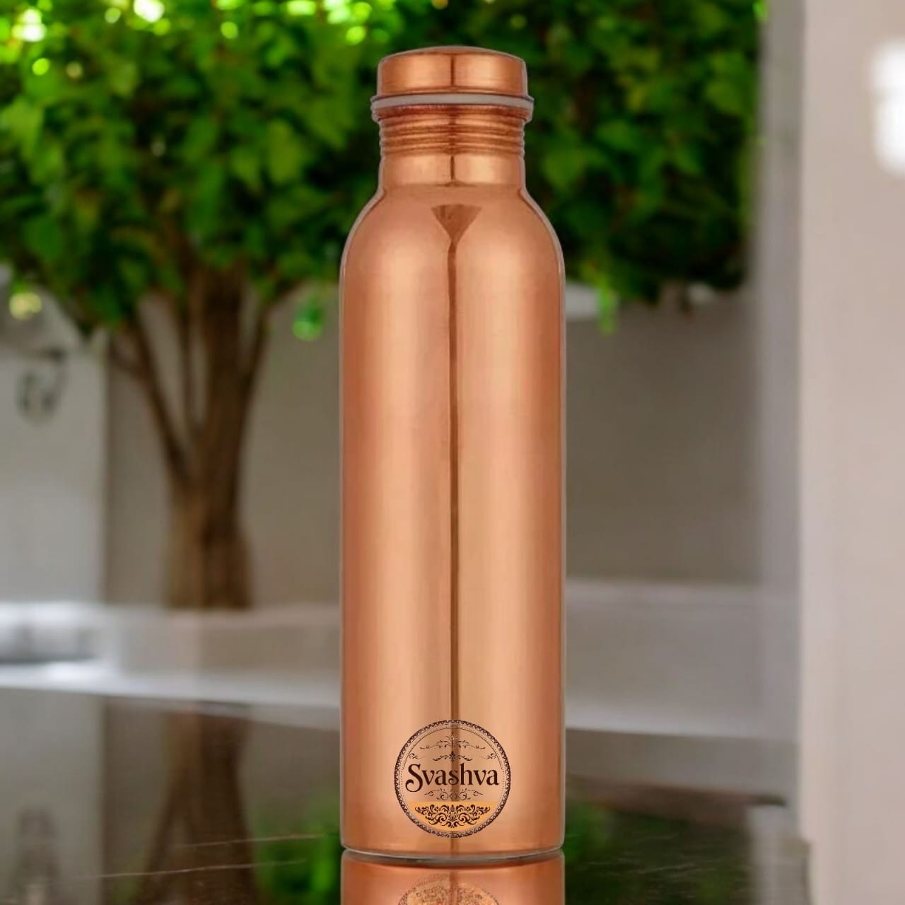Pure Copper Water Bottle for Yoga Ayurveda Health Benefits 1000 ML
