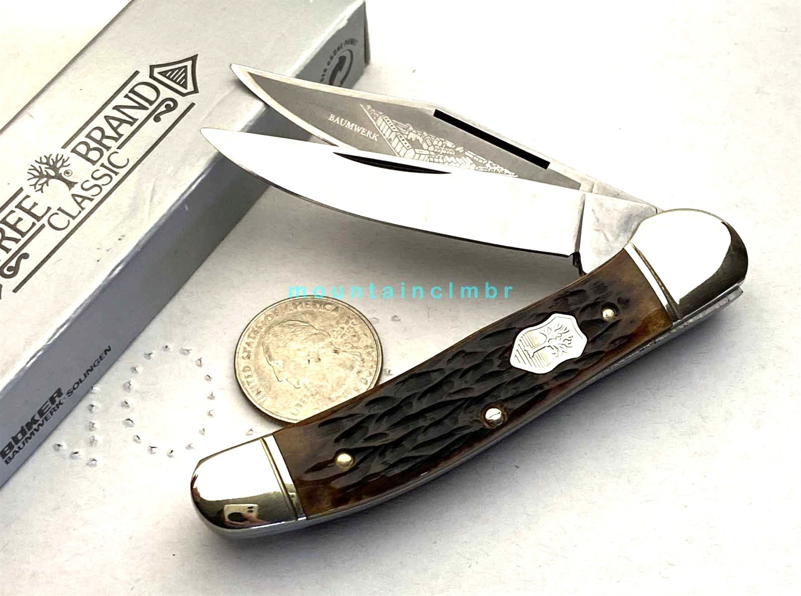 Boker Solingen Germany RARE Copperhead CREST Brown Bone 3.75 Boker Solingen Germany RARE Copperhead CREST Brown Bone 3.75