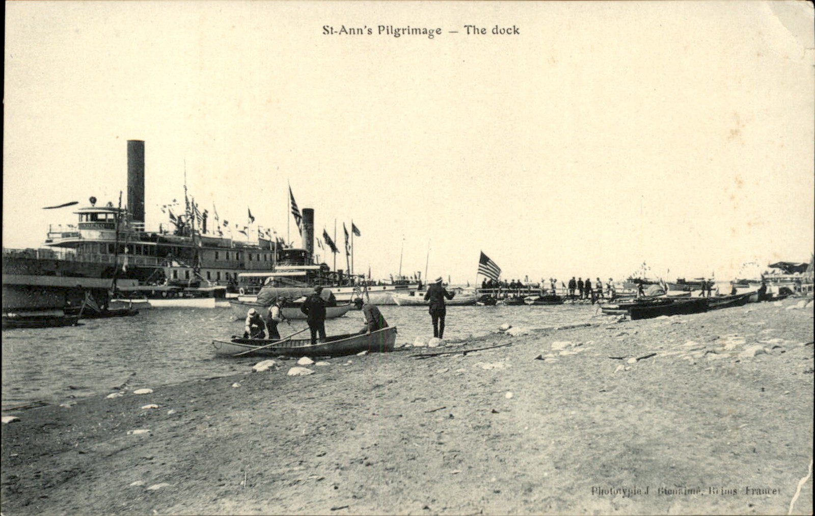 Isle La Motte Vermont VT Steamer Ship St-Ann\'s Pilgrimage c1910 Postcard Isle La Motte Vermont VT Steamer Ship St-Ann\'s Pilgrimage c1910 Postcard