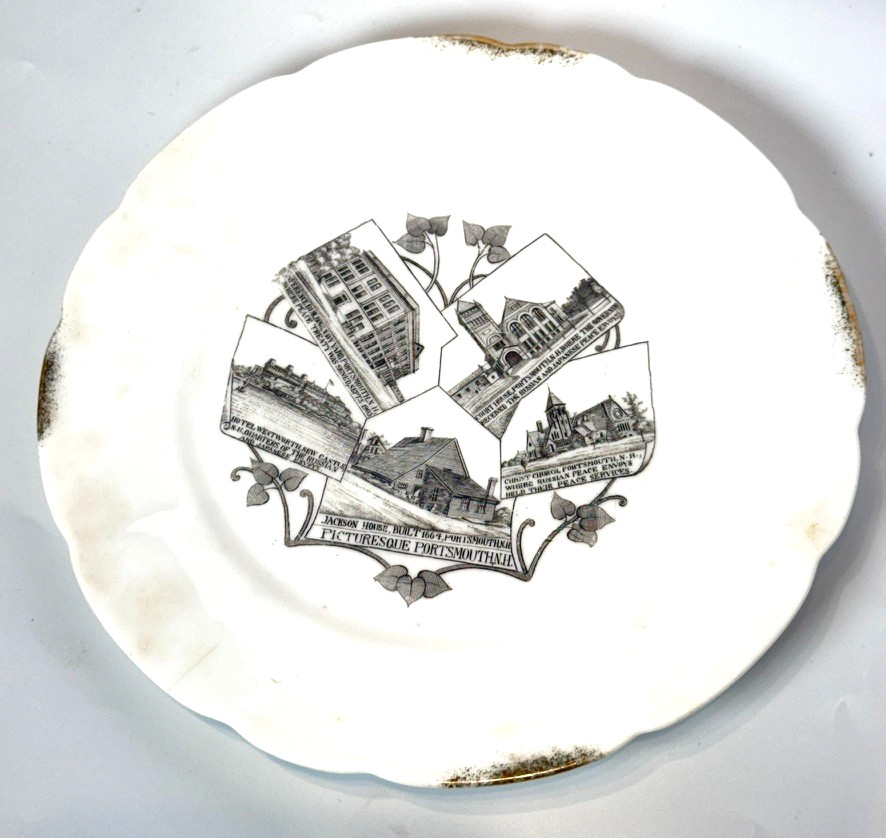 PORTSMOUTH Picturesque NH NEW HAMPSHIRE Antique Souvenir China TRINKET DISH PORTSMOUTH Picturesque NH NEW HAMPSHIRE Antique Souvenir China TRINKET DISH