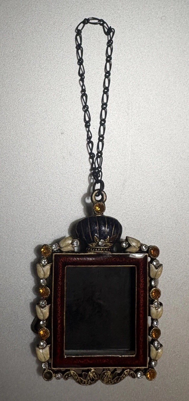 Vintage Victorian Miniature Frame-2.5” X 2” Enamel and Gem Picture Frame Vintage Victorian Miniature Frame-2.5” X 2” Enamel and Gem Picture Frame