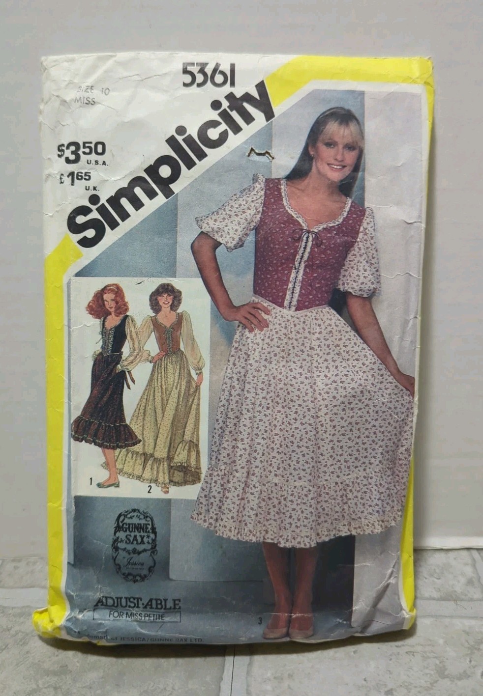 Simplicity Vintage 80s GUNNE SAX Pattern 5361 Ruffled Dress Size 10