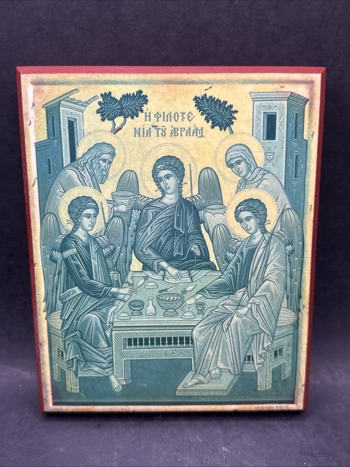 Byzantine-style wooden icon depicting the \
