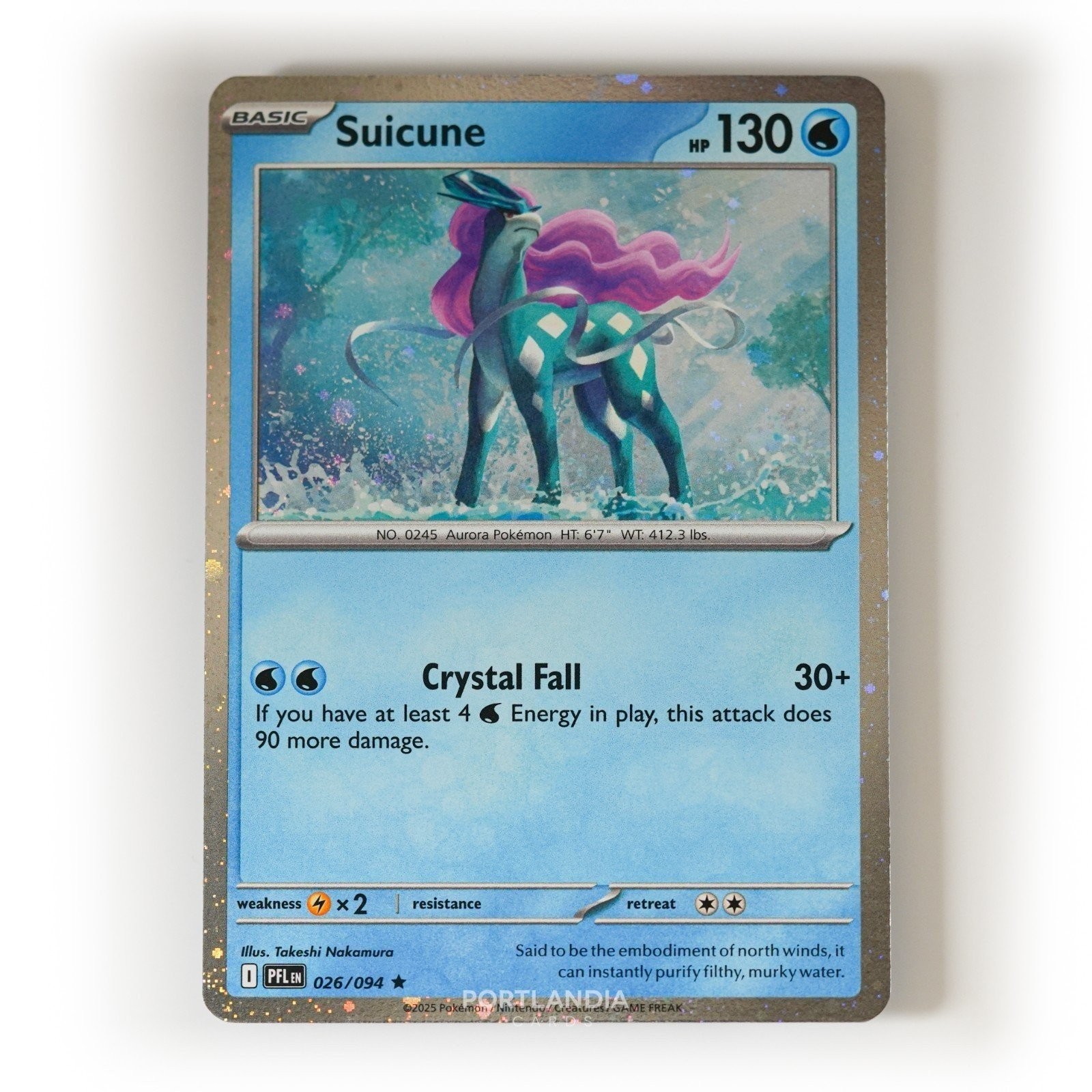 Pokemon - Suicune - Cosmos Holo - 026/094 - ME Phantasmal Flames - Promo Card Pokemon - Suicune - Cosmos Holo - 026/094 - ME Phantasmal Flames - Promo Card