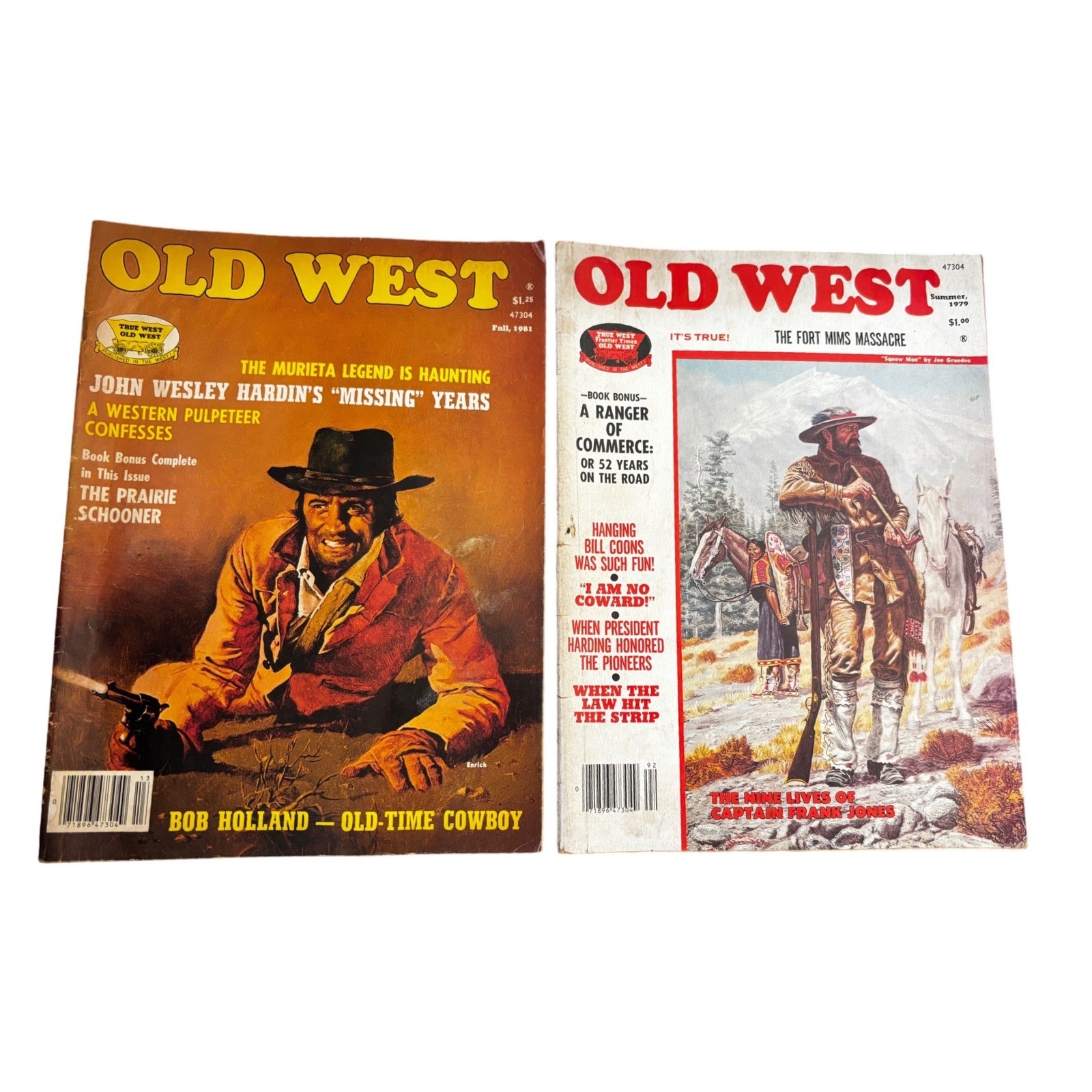 Vintage Old West Magazines 1979 1981 Cowboy Western Pulp Art Charles Russell 2pk Vintage Old West Magazines 1979 1981 Cowboy Western Pulp Art Charles Russell 2pk