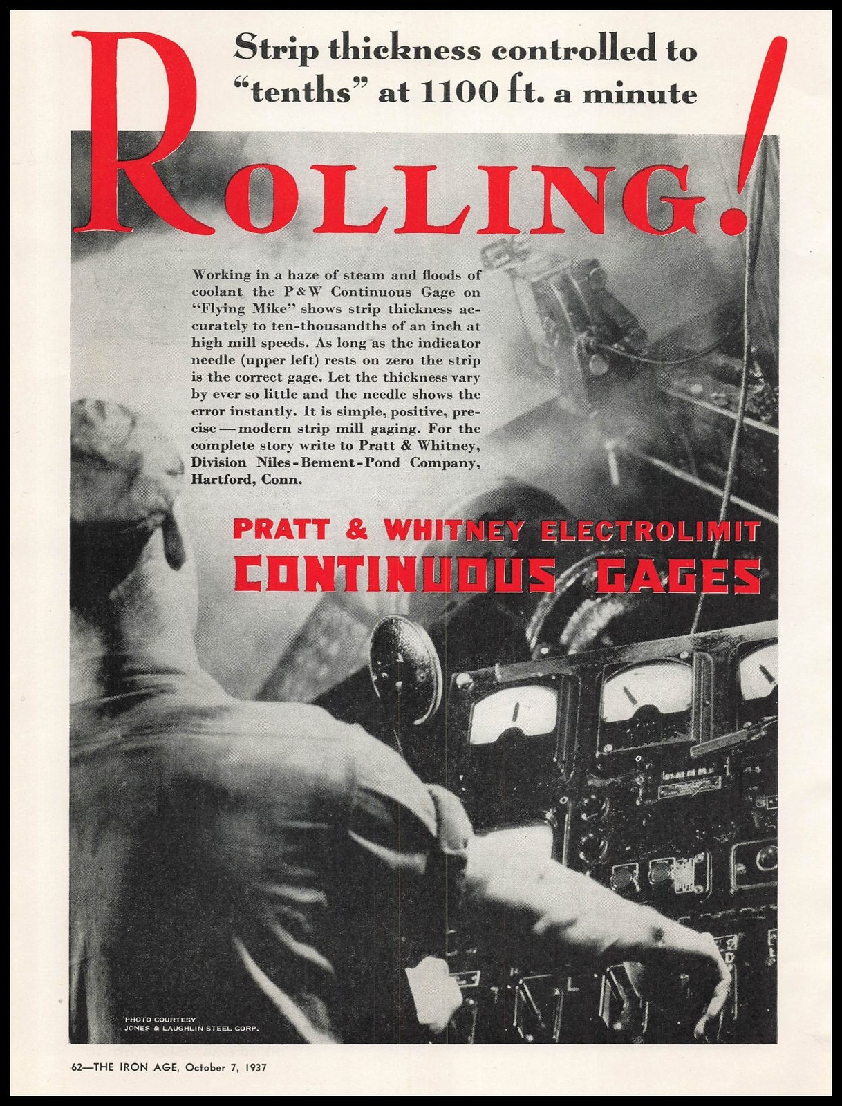 1937 Pratt & Whitney Niles Bement Pond Co Electrolimit Continuous Gages Print Ad 1937 Pratt & Whitney Niles Bement Pond Co Electrolimit Continuous Gages Print Ad