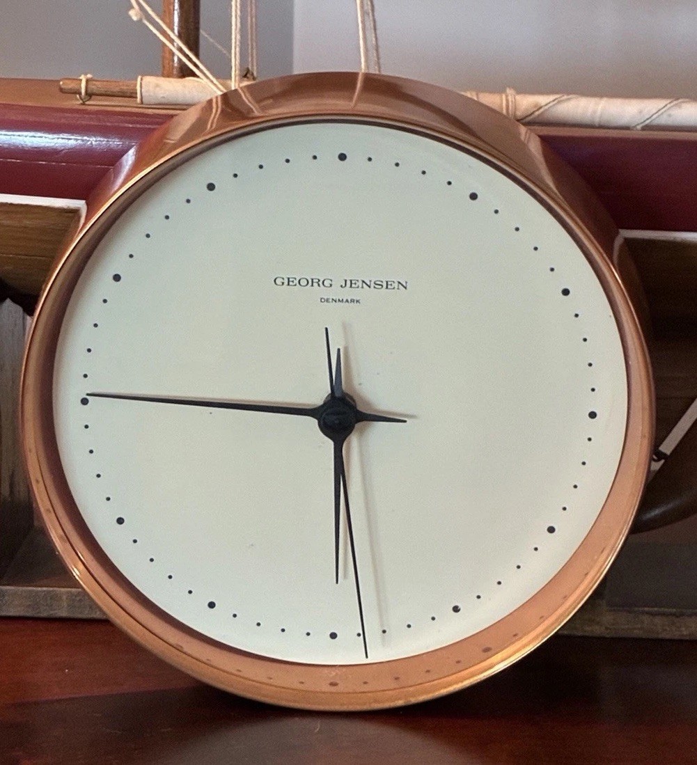 Danish Copper Wall Clock By Georg Jensen, designed Henning Koppel Danish Copper Wall Clock By Georg Jensen, designed Henning Koppel