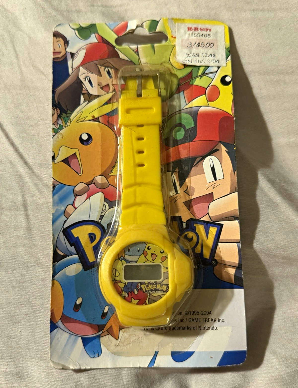 Pokémon Advanced 2004 Yellow Digital Kids Wristwatch