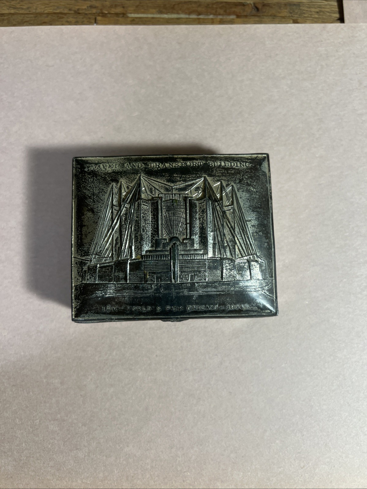 Original 1933 Chicago Worlds Fair Trinket/Jewelry Box  Travel & Transport Bld