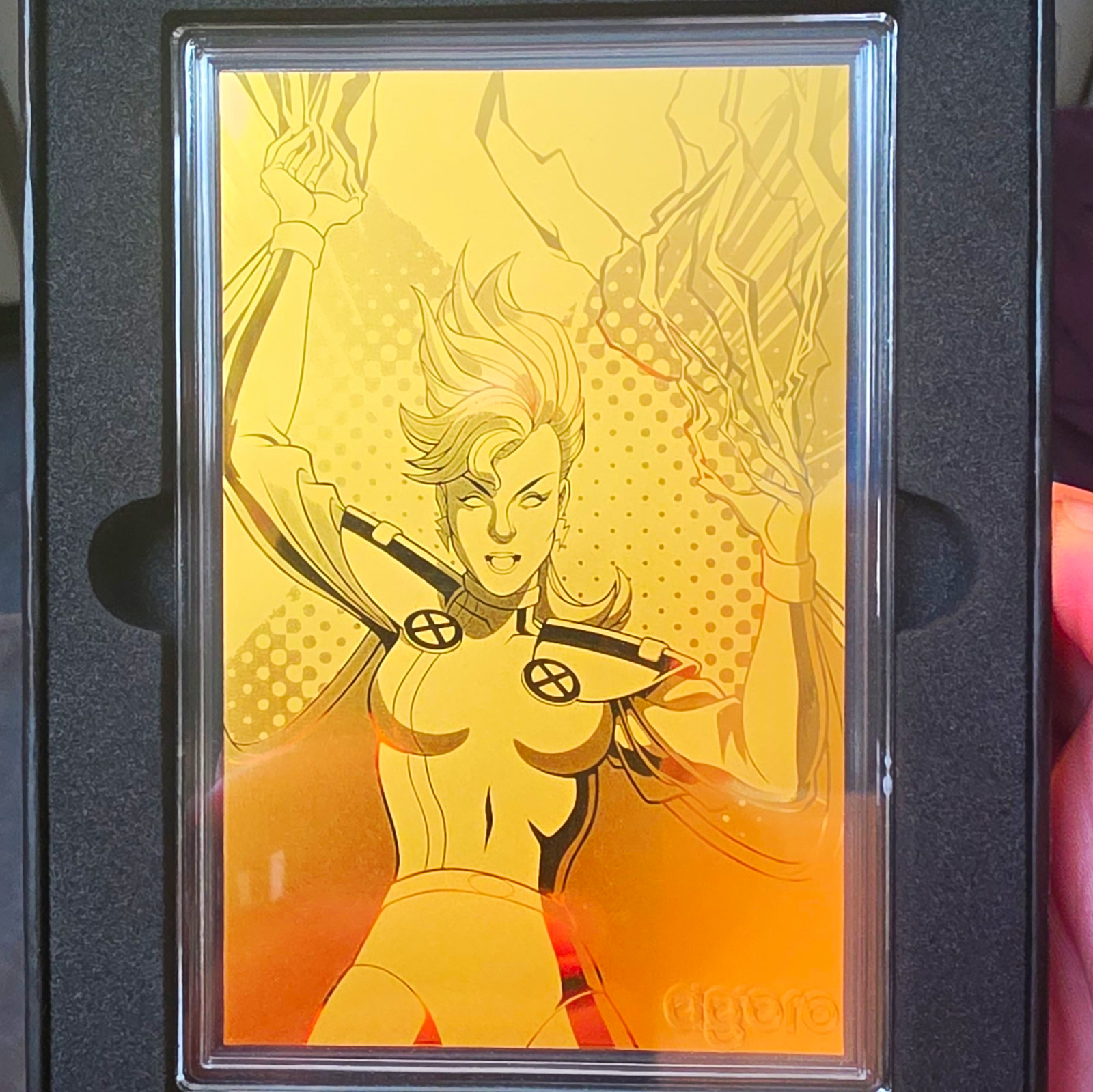 Agoro Marvel X-Men '97 Storm XM97#1 Serial Numbered 5g Gold Trading Card 03/20 Agoro Marvel X-Men '97 Storm XM97#1 Serial Numbered 5g Gold Trading Card 03/20