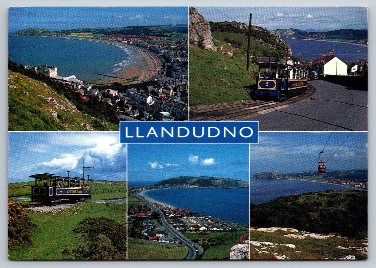 Postcard Wales Llandudno North Wales multiview Trolley 4W