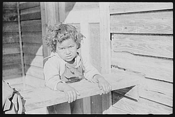 Photo:Pembroke North Carolina NC 1938 Child on Farm Porch FSA/OwI