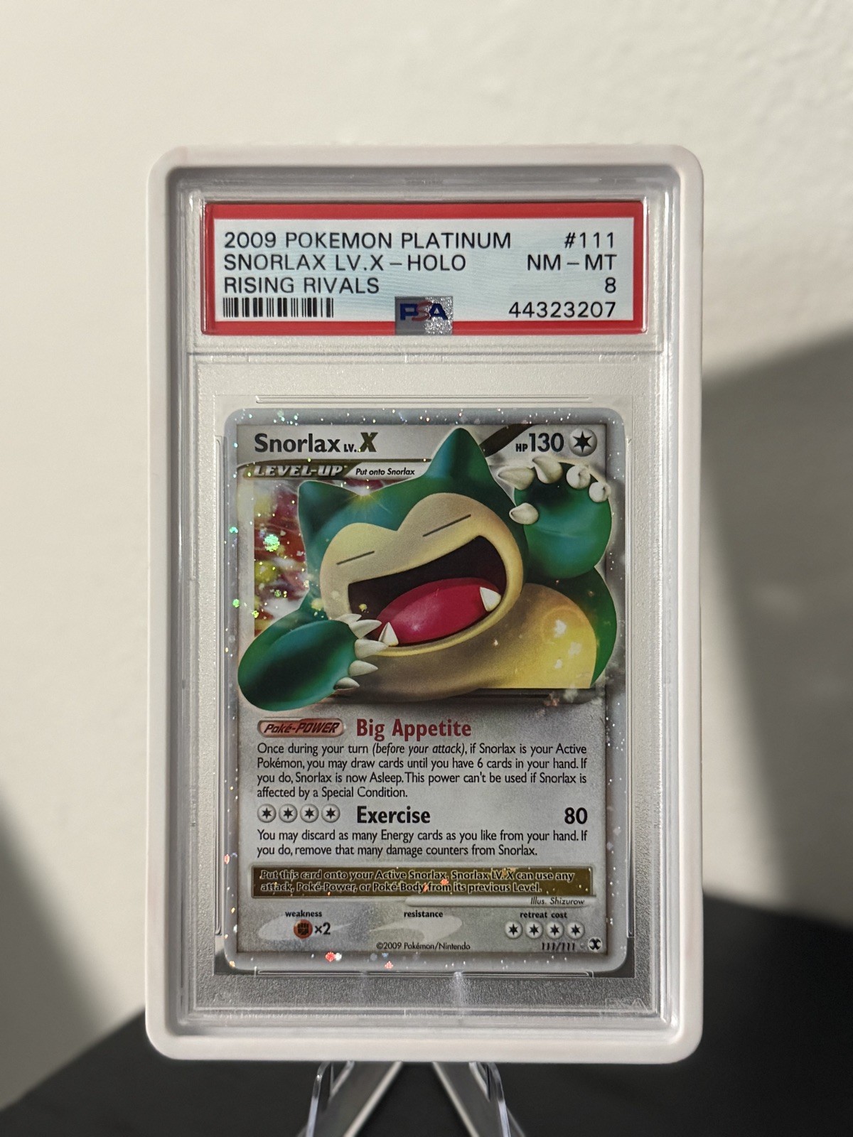 2009 Pokemon Platinum Rising Rivals #111 Snorlax LV.X Holo PSA 8 2009 Pokemon Platinum Rising Rivals #111 Snorlax LV.X Holo PSA 8