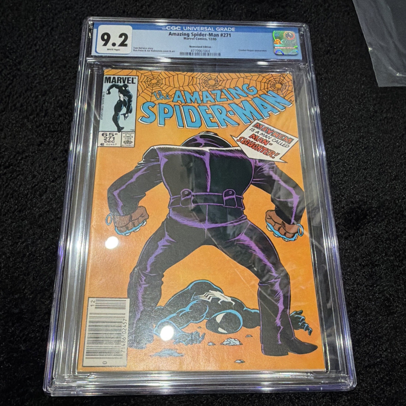 The Amazing Spider-Man #271 CGC 9.2 (1986) Marvel Newsstand Variant Very Hot The Amazing Spider-Man #271 CGC 9.2 (1986) Marvel Newsstand Variant Very Hot