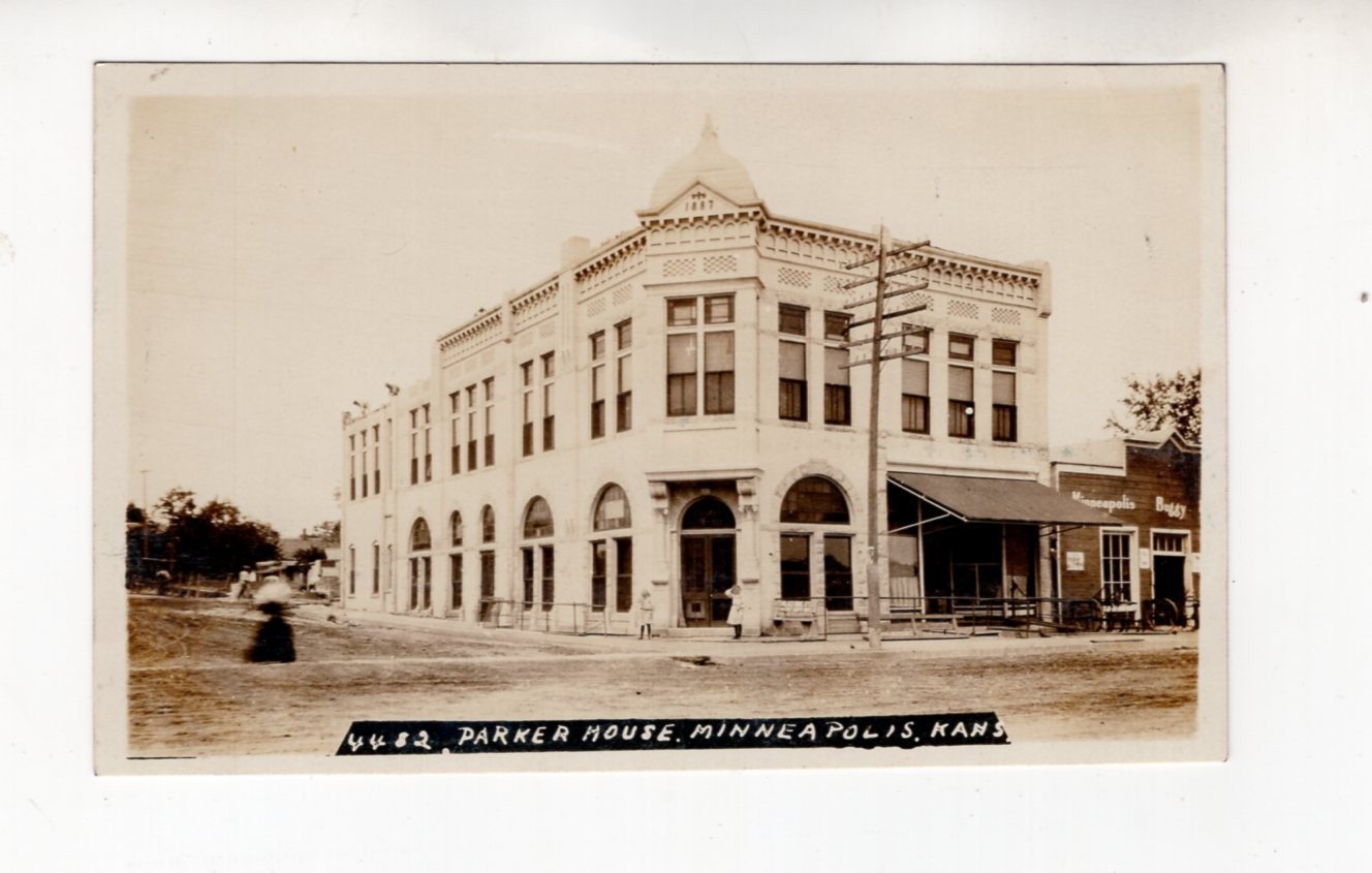 circa 1910 Real Photo Postcard / RPPC, Parker House Hotel, Minneapolis Kansas circa 1910 Real Photo Postcard / RPPC, Parker House Hotel, Minneapolis Kansas