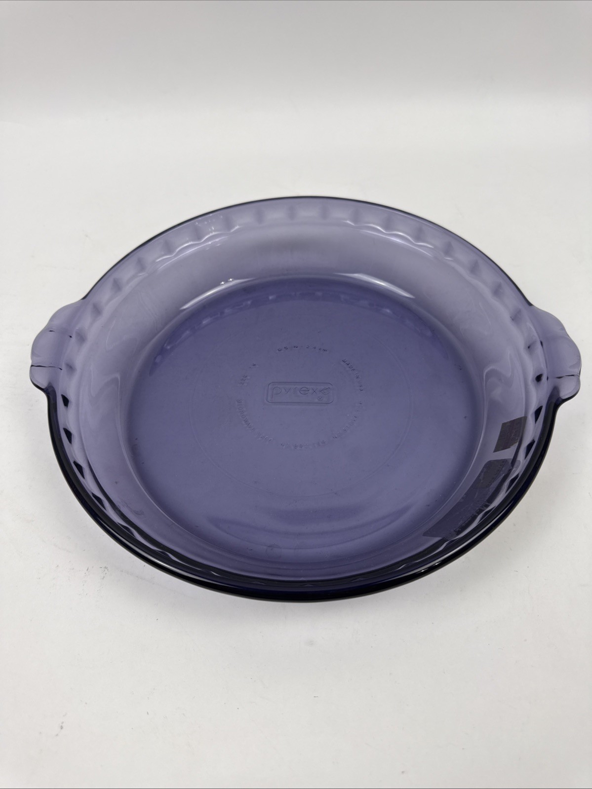Vtg Pyrex Amethyst Glass Pie Plate 229 Purple Fluted Deep Dish 9.5\