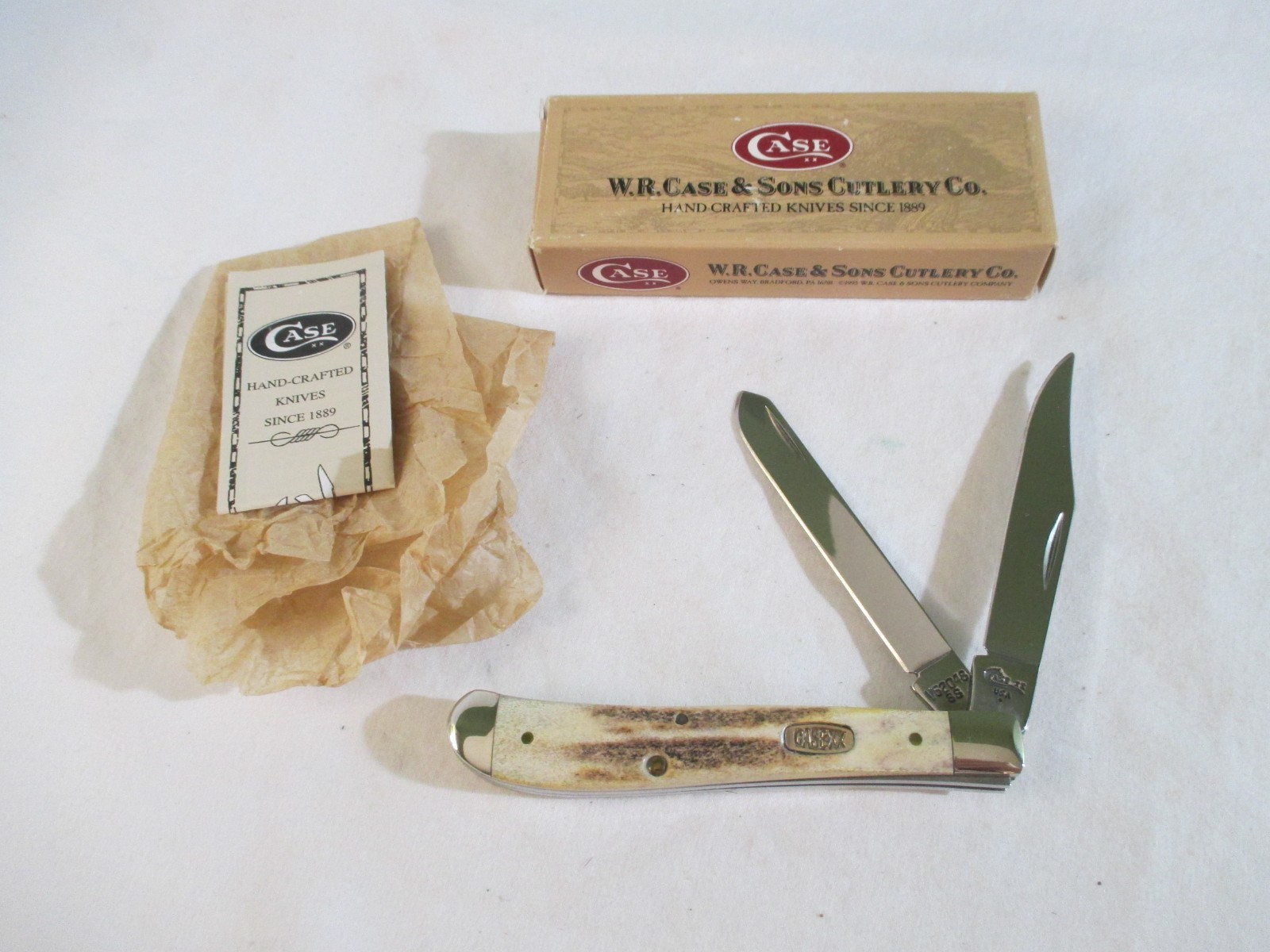 Case XX 1999 Stag Slim line 2 blade Trapper V52048 SS, ITem 00136