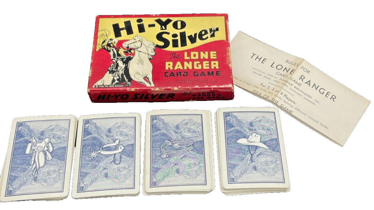 RARE 1938 HI-YO SILVER/THE LONE RANGER CARD GAME BY PARKER BROS Complete