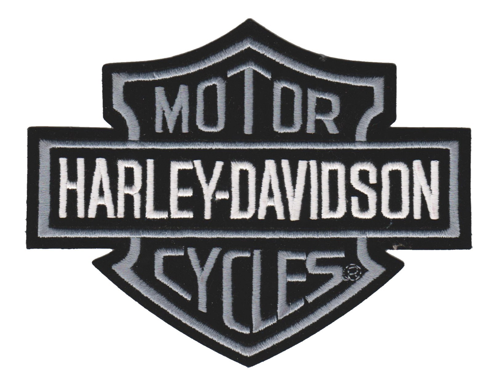 *LARGE*  7.5 X 9.25 inches Harley-Davidson® Gray Bar & Shield Harley Patch P18-L